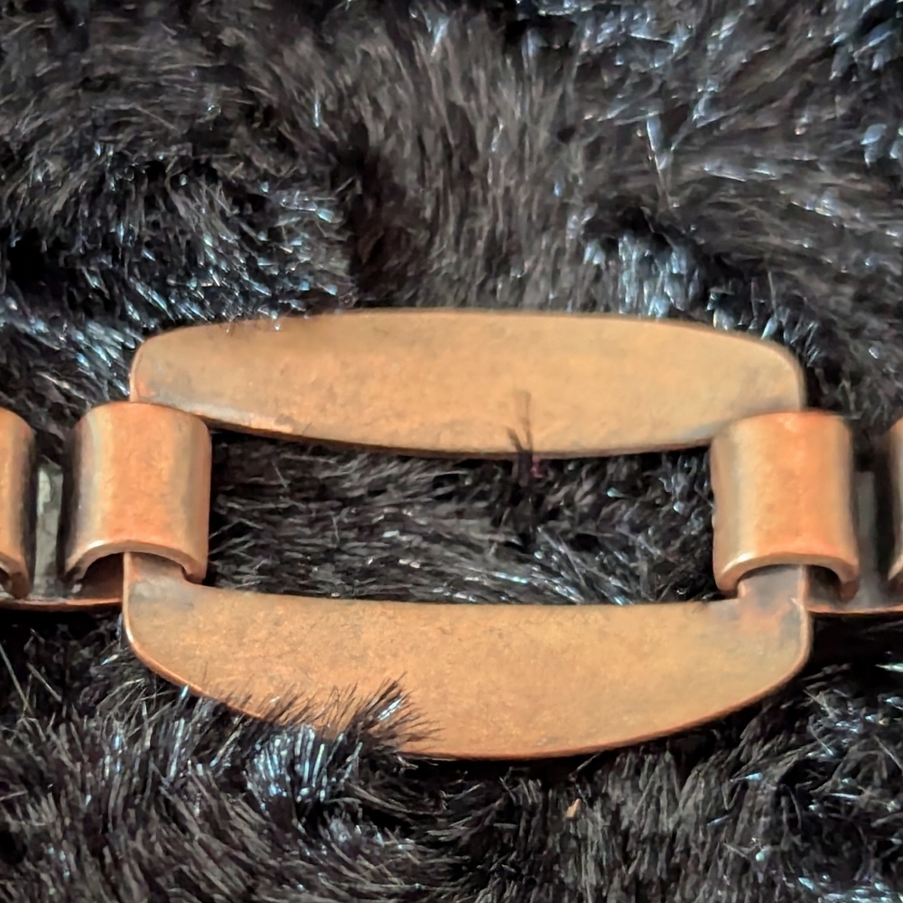 Vintage Solid Copper Stamped Link Southwestern St… - image 3